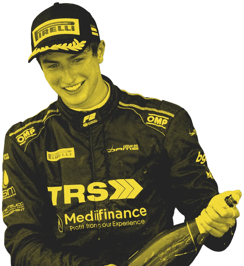 Roman Biliński smiling on the podium